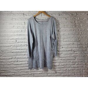 Croft Barrow Women Nightgown 1X Plus Long Sleeve Gray Animal Print ANI77E